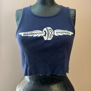 Indianapolis Motor Speedway Glitter Graphic Crop Tank Top Size M 100% Cotton
